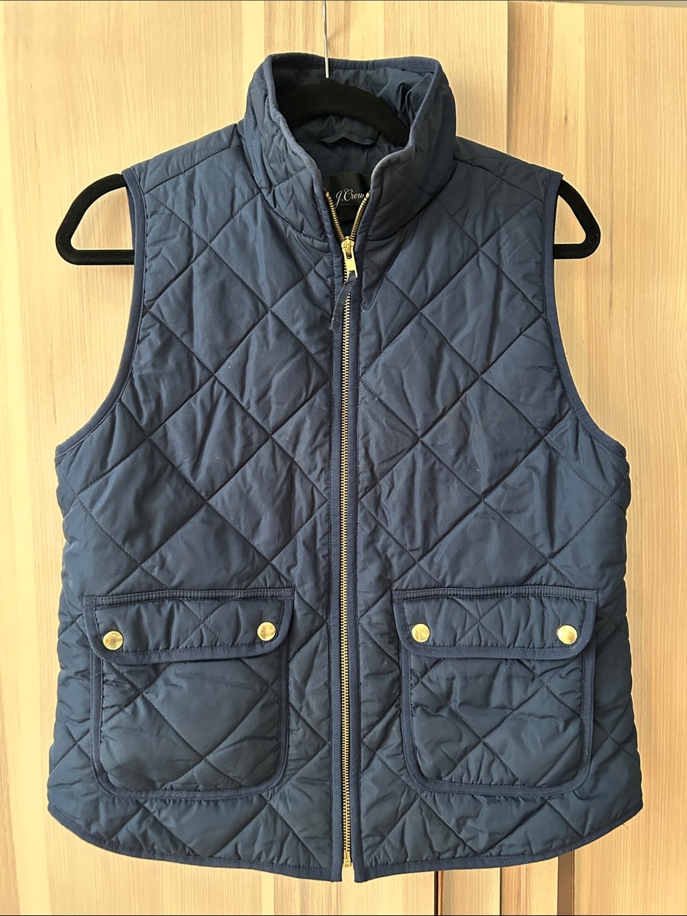 J.Crew Classic Navy Puffer Vest with PrimaLoft® Size Medium EUC BA575